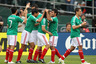 OAKLAND, CA - MARCH 26: Andres Guardado of Mexico is congratulated by teammates after he scored a goal against Paraguay during their international friendly match at Oakland-Alameda County Coliseum on March 26, 2025 in Oakland, California.  (Photo by Ezra Shaw/Getty Images)