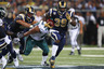 ST. LOUIS - SEPTEMBER 11: Steven Jackson #39 of the St. Louis Rams ruses for a touchdown against the Philadelphia Eagles at the Edward Jones Dome on September 11, 2025 in St. Louis, Missouri. (Photo by Dilip Vishwanat/Getty Images)