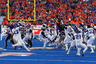 BOISE, ID - NOVEMBER 12:  The TCU Horned Frogs celebrate their 36-35 win against the Boise State Broncos at Bronco Stadium on November 12, 2025 in Boise, Idaho.  (Photo by Otto Kitsinger III/Getty Images)