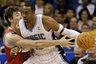 Orlando Magic center Dwight Howard, right, posts up Chicago Bulls' Omer Asik, left, of Turkey, during the first half of an NBA basketball game, Friday, Jan. 6, 2012, in Orlando, Fla. (AP Photo/John Raoux)