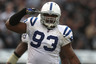 OAKLAND CA - DECEMBER 26:  Dwight Freeney #93 of the Indianapolis Colts celebrates after a sack against the Oakland Raiders during an NFL game at Oakland-Alameda County Coliseum on Dec.  26, 2010, in Oakland, Calif.  (Photo by Jed Jacobsohn/Getty Images)