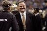 NEW ORLEANS, LA - OCTOBER 31: General manager Mickey Loomis of the New Orleans Saints talks to a coach prior to the game against the Pittsburgh Steelers at the Louisiana Superdome on October 31, 2025 in New Orleans, Louisiana. (Photo by Matthew Sharpe/Getty Images)