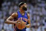 Apr 28, 2012; Miami, FL, USA; New York Knicks point guard Baron Davis (85) during the first half of game one in the Eastern Conference quarterfinals against the Miami Heat of the 2012 NBA Playoffs at the American Airlines Arena.  Mandatory Credit: Steve Mitchell-US PRESSWIRE