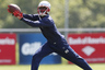 May 31, 2012; Foxboro, Massachusetts, USA; New England Patriots wide receiver Chad Ochocinco (85) during OTA on the practice field at Gillette Stadium.  Mandatory Credit: Greg M. Cooper-US PRESSWIRE