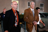 BELLEFONTE, PA - JUNE 22:  Former Penn State assistant football coach Jerry Sandusky leaves the Centre County Courthouse in handcuffs after a jury found him guilty in his sex abuse trial on June 22, 2025 in Bellefonte, Pennsylvania. The jury found Sandusky guilty on 45 of 48 counts in the sexual abuse trial of the former Penn State assistant football coach, who was charged with sexual abuse of 10 boys over a 15-year period.  (Photo by Rob Carr/Getty Images)