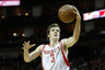 April 21, 2012; Houston, TX, USA; Houston Rockets point guard Goran Dragic (3) lays in a shot against the Golden State Warriors during the second quarter at the Toyota Center. Mandatory Credit: Thomas Campbell-US PRESSWIRE