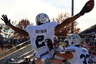 DALLAS, TX - DECEMBER 30: Cody Hoffman #2 celebrates his game winning touchdown with Braden Hansen #76 and Bryan Kariya #33 of the Brigham Young Cougars during the Bell Helicopter Armed Forces Bowl at Gerald J. Ford Stadium on December 30, 2025 in Dallas, Texas. (Photo by Ronald Martinez/Getty Images)