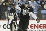 February 25, 2012; Pittsburgh,PA, USA: Pittsburgh Penguins left wing Chris Kunitz (14) and center Evgeni Malkin (71) celebrate after Kunitz scored a goal against the Tampa Bay Lightning during the first period at the CONSOL Energy Center. The Pens won 8-1. Mandatory Credit: Charles LeClaire-USPRESSWIRE
